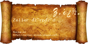 Zeller Árpád névjegykártya